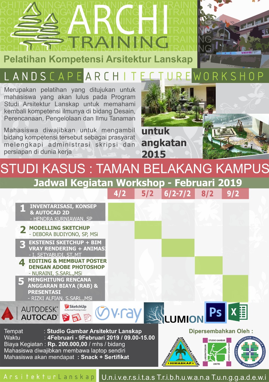 Materi Pelatihan Kompetensi Februari 2019 (Landscape Architraining 2019)